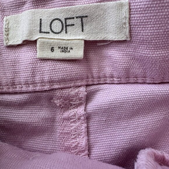LOFT Womens 4 Button Front High Waisted Shorts Ballet Pink Size 6 - Picture 4 of 5